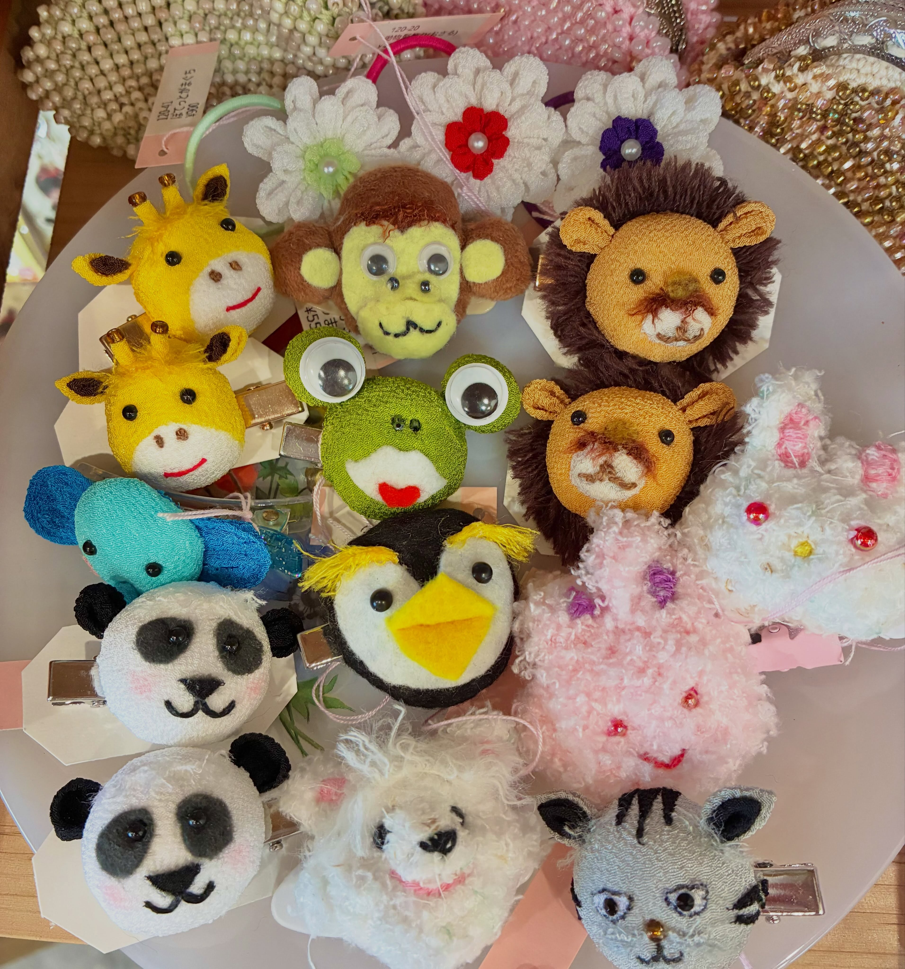 可愛い動物ちゃんクリップ入荷してます🐼🐸🐰